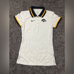 Iowa Hawkeyes Nike Team Dri-Fit Polo Womens Size XS White Short Sleeve Authentic